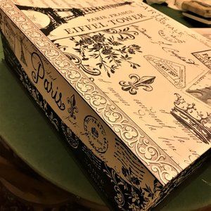 PAris France LArge Cardboard storage box Black white   KAte Wintgate
